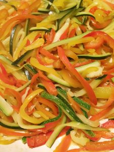 verdure estive, peperoni, zucchine
